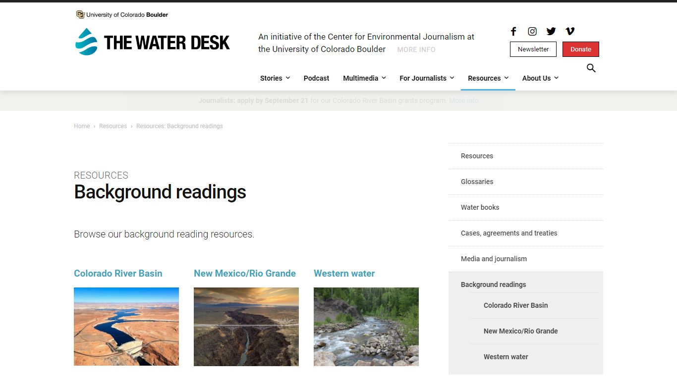 Resources: Background readings - The Water Desk